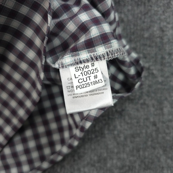 Mizzen Main Shirt Mens Extra Large Trim Fit Red Gingham Leeward Performance Prep - Picture 4 of 10